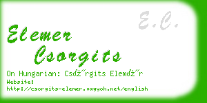 elemer csorgits business card